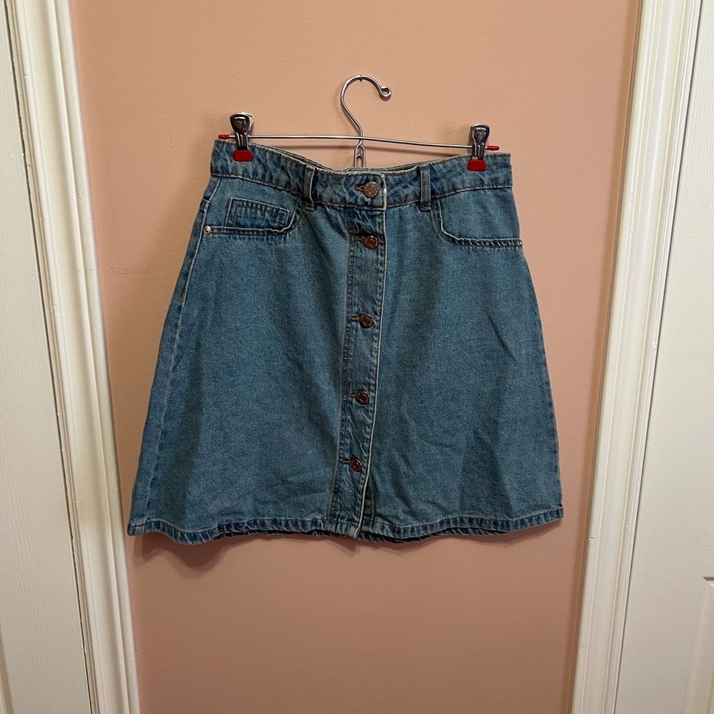 Noisy May Denim Button-Front Skirt